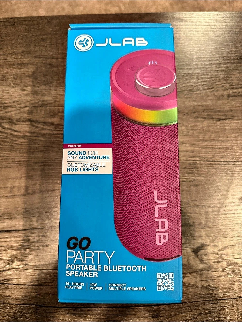 JLab Go Party Portable Bluetooth Speaker Pink & Blue NWT